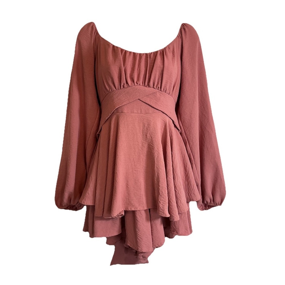 Altar'd‎ State Women's Romper Tiered Ruffle Bishop Sleeve sexy feminine Flowing